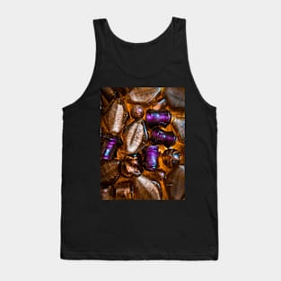 Gold Purple Ethnic Beads Geometry Shapes Tank Top